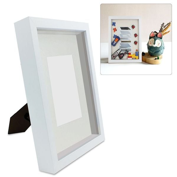 Produktbild: Dekorahmen, wei&szlig;, Format ca. 250 x 300 x 45 mm, Fenstergr&ouml;&szlig;e jeweils 115 x 165 mm, nutzbare Tiefe 20 mm