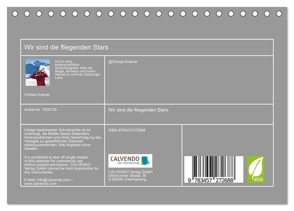 Produktbild: Wir sind die fliegenden Stars (Tischkalender 2026 DIN A5 quer), CALVENDO Monatskalender