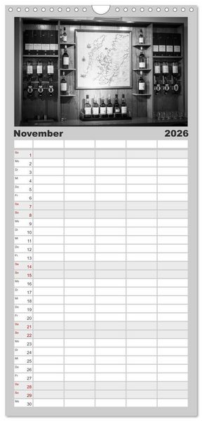 Produktbild: Familienplaner 2026 - Schottischer Whisky mit 5 Spalten (Wandkalender, 21 x 45 cm) CALVENDO