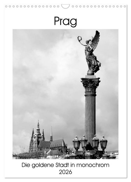 Produktbild: Prag - Die goldene Stadt in monochrom (Wandkalender 2026 DIN A3 hoch), CALVENDO Monatskalender