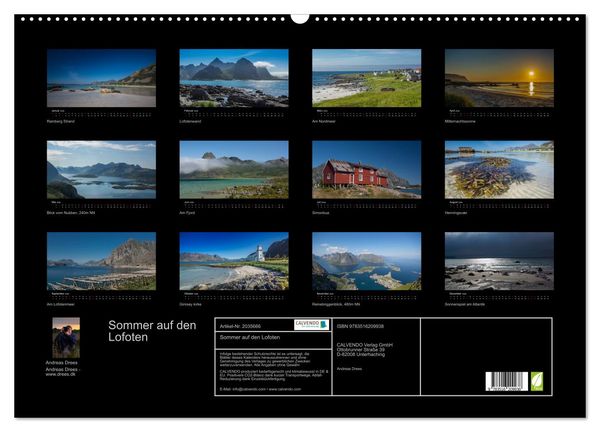 Produktbild: Sommer auf den Lofoten (Wandkalender 2026 DIN A2 quer), CALVENDO Monatskalender