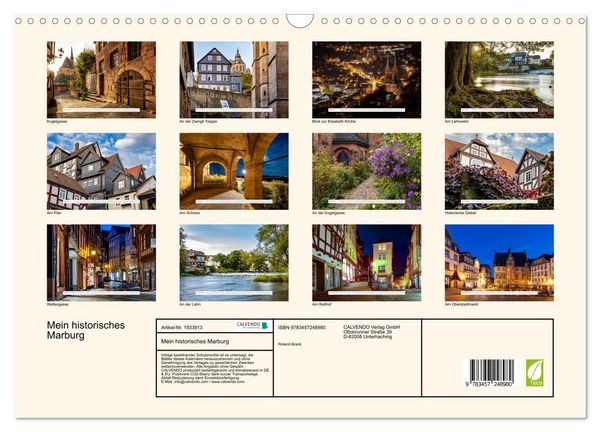 Mein historisches Marburg (Wandkalender 2026 DIN A3 quer), CALVENDO Monatskalender