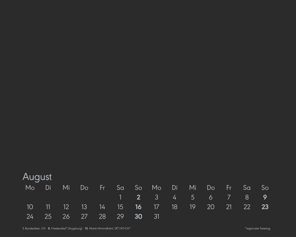 Produktbild: Kreativ-Kalender Tischaufsteller quer schwarz 2026 - Kreativ-Kalender - DIY-Kalender - Kalender zum Basteln - Tischkalender - 20x16