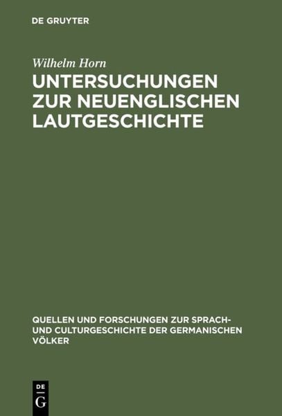Produktbild: Untersuchungen zur neuenglischen Lautgeschichte
