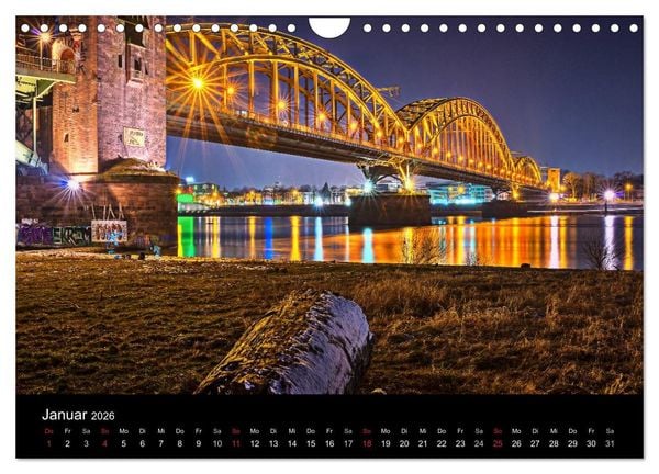Produktbild: K&ouml;ln Impressionen bei Nacht (Wandkalender 2026 DIN A4 quer), CALVENDO Monatskalender
