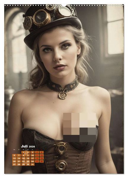Produktbild: Steampunk erotisch (hochwertiger Premium Wandkalender 2026 DIN A2 hoch), Kunstdruck in Hochglanz