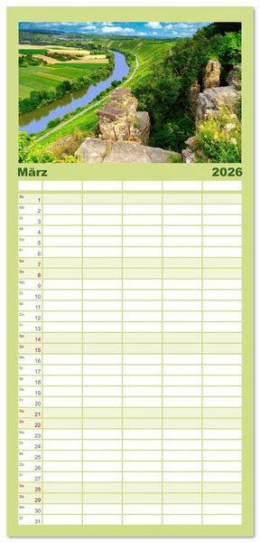 Produktbild: Familienplaner 2026 - Willkommen im L&auml;ndle mit 5 Spalten (Wandkalender, 21 x 45 cm) CALVENDO