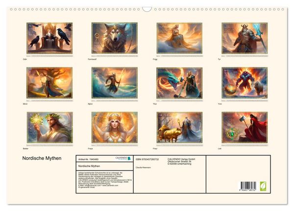 Produktbild: Nordische Mythen (Wandkalender 2026 DIN A2 quer), CALVENDO Monatskalender