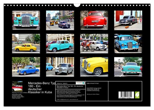 Produktbild: Mercedes-Benz Typ 180 - Ein deutscher Klassiker in Kuba (Wandkalender 2026 DIN A3 quer), CALVENDO Monatskalender