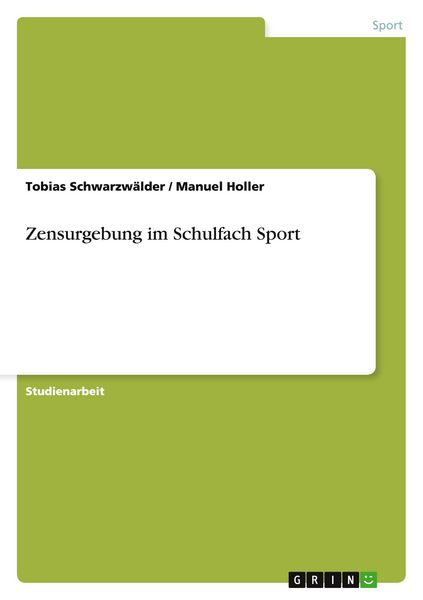 Produktbild: Zensurgebung im Schulfach Sport