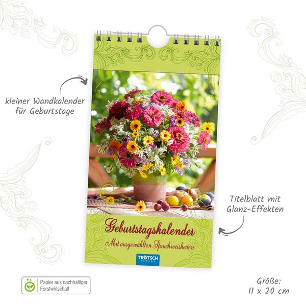 Produktbild: Geburtstagskalender "Blumen"