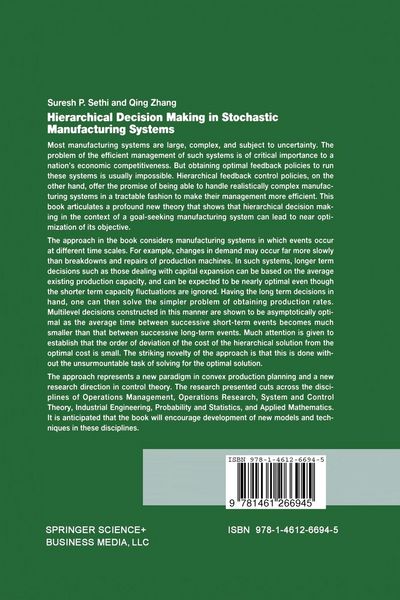 Produktbild: Hierarchical Decision Making in Stochastic Manufacturing Systems
