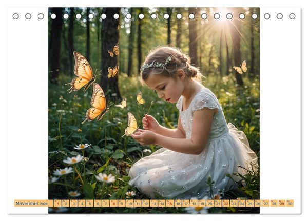 Produktbild: Feenfl&uuml;gel und L&auml;cheln KI - Die zauberhafte Welt der Feenkinder (Tischkalender 2026 DIN A5 quer), CALVENDO Monatskalender
