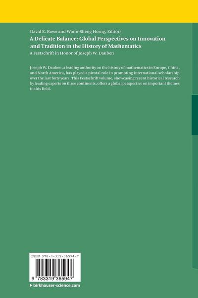 Produktbild: A Delicate Balance: Global Perspectives on Innovation and Tradition in the History of Mathematics