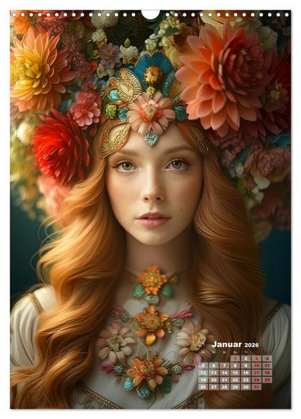 Produktbild: Elfengleiche Bl&uuml;tenk&ouml;niginnen (Wandkalender 2026 DIN A3 hoch), CALVENDO Monatskalender