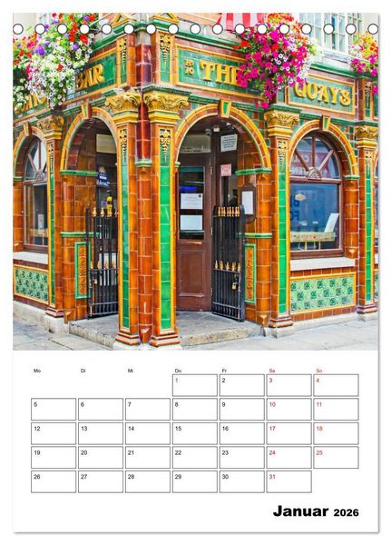 Produktbild: Dublin - faszinierende irische Hauptstadt (Tischkalender 2026 DIN A5 hoch), CALVENDO Monatskalender