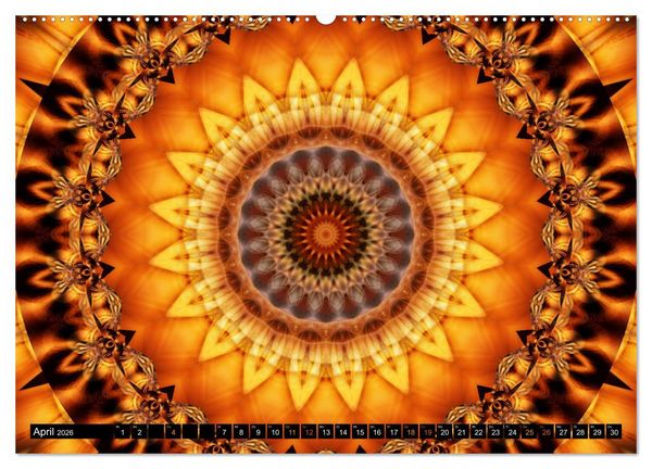 Produktbild: Energie - Mandalas in orange (Wandkalender 2026 DIN A2 quer), CALVENDO Monatskalender