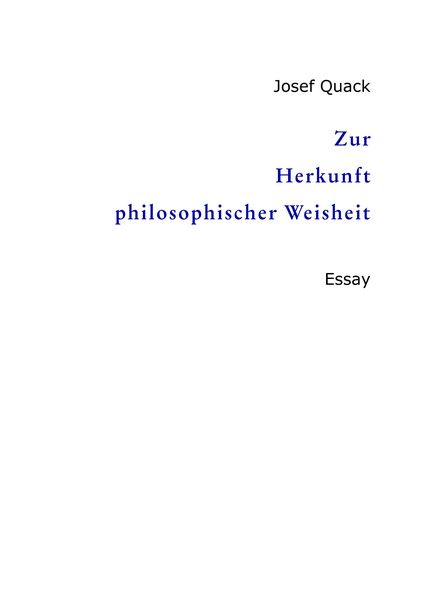 Produktbild: Zur Herkunft philosophischer Weisheit
