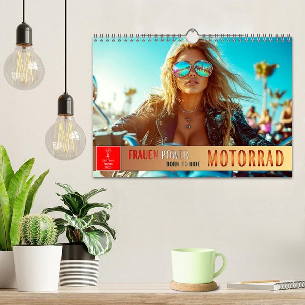 Produktbild: Frauen Power Motorrad (Wandkalender 2026 DIN A4 quer), CALVENDO Monatskalender