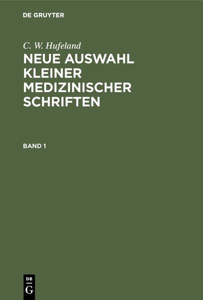 Produktbild: Neue Auswahl kleiner medizinischer Schriften. Band 1