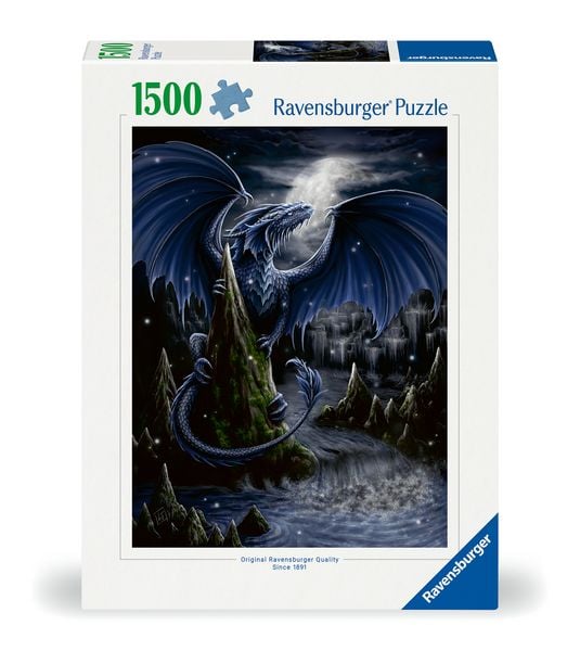 Produktbild: Erwachsenenpuzzle 1500 Teile - Der Schwarzblaue Drache