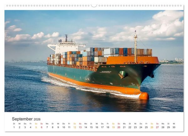 Produktbild: Containerschiffe - Giganten im Fokus (hochwertiger Premium Wandkalender 2026 DIN A2 quer), Kunstdruck in Hochglanz
