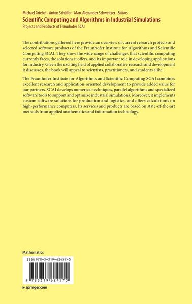 Produktbild: Scientific Computing and Algorithms in Industrial Simulations