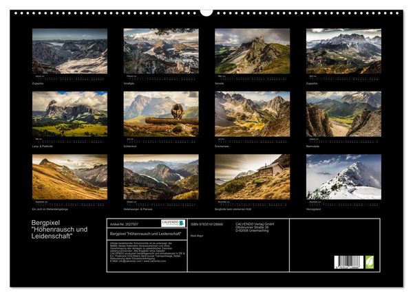 Produktbild: Bergpixel "H&ouml;henrausch und Leidenschaft" (Wandkalender 2026 DIN A2 quer), CALVENDO Monatskalender