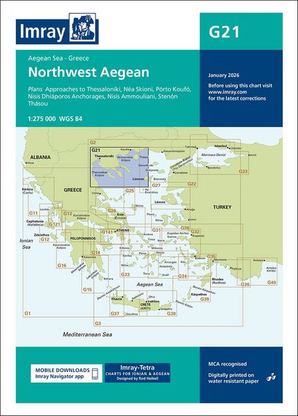 Produktbild: G21 Northwest Aegean Sea, Imray Chart
