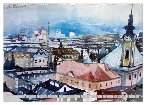 Produktbild: Aquarelle aus der Mozartstadt Salzburg (Wandkalender 2026 DIN A2 quer), CALVENDO Monatskalender