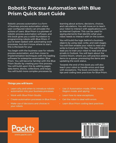 Produktbild: Robotic Process Automation with Blue Prism Quick Start Guide