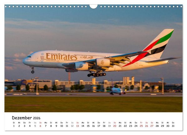 Produktbild: Airliner in M&uuml;nchen / 2026 (Wandkalender 2026 DIN A3 quer), CALVENDO Monatskalender