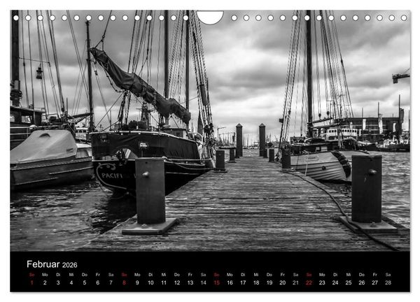 Produktbild: Bremerhaven - Blickpunkte Schwarzwei&szlig; (Wandkalender 2026 DIN A4 quer), CALVENDO Monatskalender