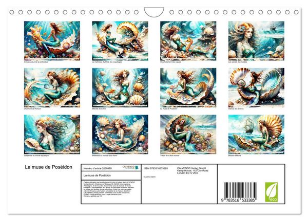 Produktbild: La muse de Pos&eacute;idon (Calendrier mural 2026 DIN A4 vertical), CALVENDO calendrier mensuel