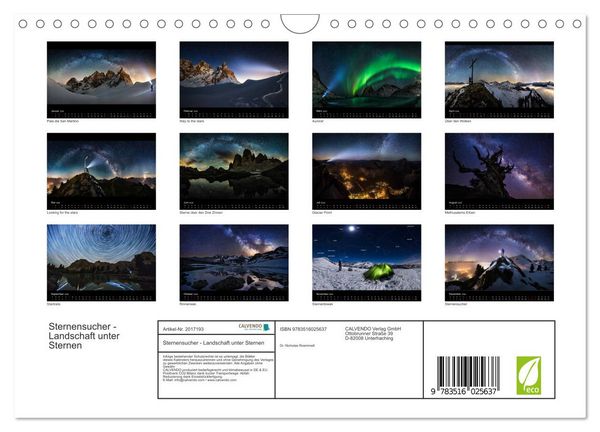 Produktbild: Sternensucher - Landschaft unter Sternen (Wandkalender 2026 DIN A4 quer), CALVENDO Monatskalender
