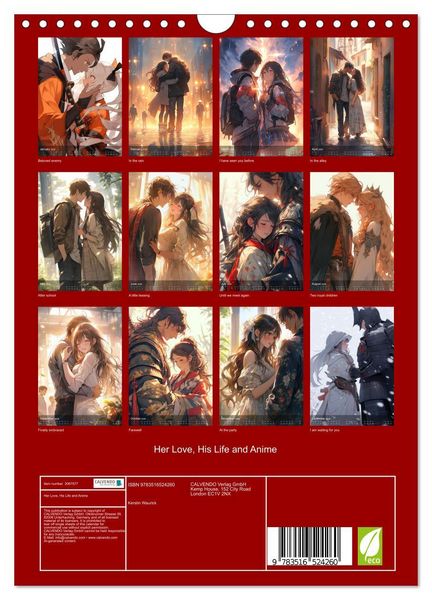 Produktbild: Her Love, His Life and Anime (Wall Calendar 2026 DIN A4 portrait), CALVENDO 12 Month Wall Calendar