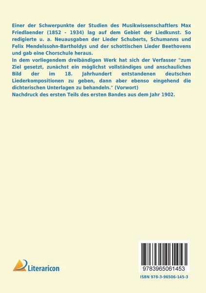 Produktbild: Das deutsche Lied im 18. Jahrhundert