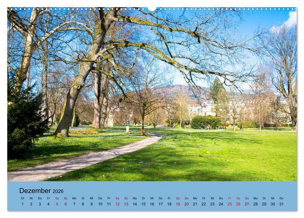 Produktbild: Kurpark Baden-Baden (Wandkalender 2026 DIN A2 quer), CALVENDO Monatskalender