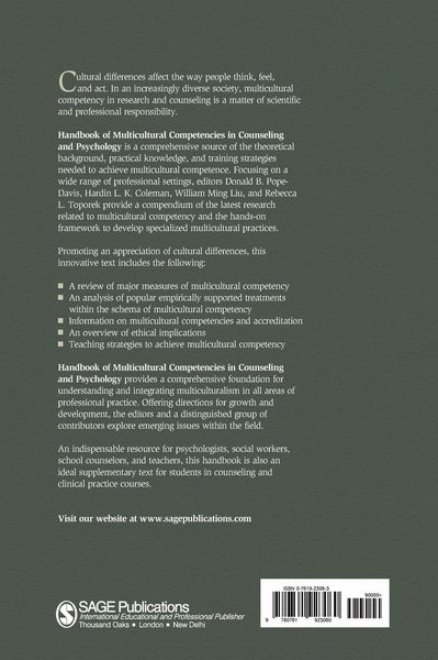 Produktbild: Handbook of Multicultural Competencies in Counseling and Psychology
