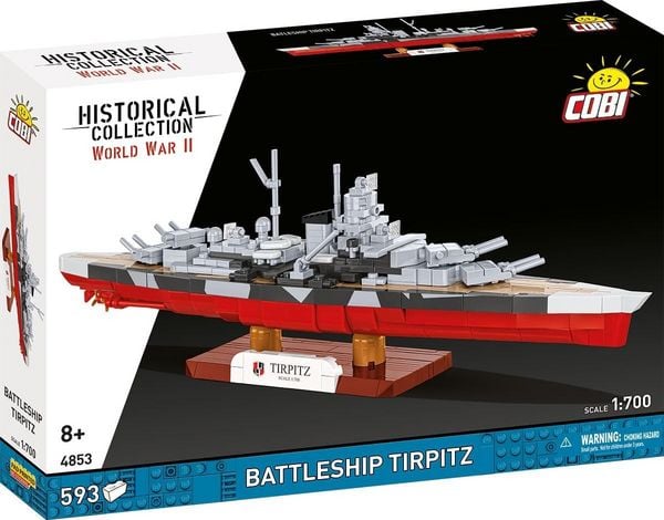 Produktbild: COBI Historical Collection 4853 - Battleship Tirpitz, WWII, Bausatz 1:700, 593 Klemmbausteine