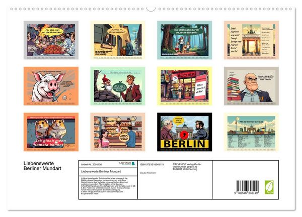 Produktbild: Liebenswerte Berliner Mundart (hochwertiger Premium Wandkalender 2026 DIN A2 quer), Kunstdruck in Hochglanz