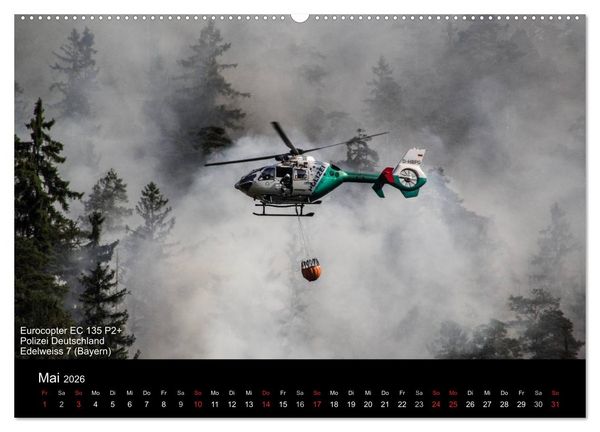 Produktbild: Hubschrauber im Einsatz (hochwertiger Premium Wandkalender 2026 DIN A2 quer), Kunstdruck in Hochglanz