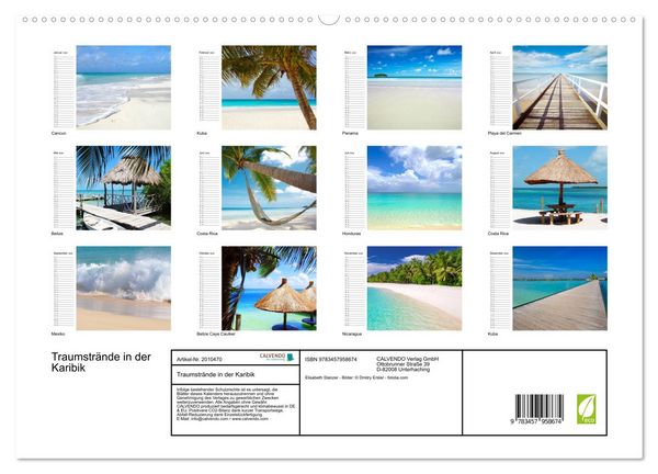 Produktbild: Traumstr&auml;nde in der Karibik (hochwertiger Premium Wandkalender 2026 DIN A2 quer), Kunstdruck in Hochglanz