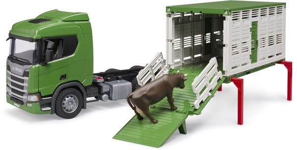 Produktbild: bruder 03548 Scania Super 560R Tiertransport-LKW mit Rind