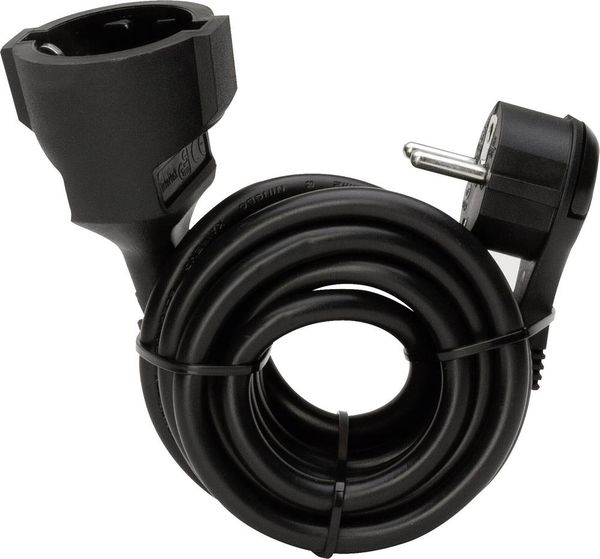 Kopp 143705086 Strom Verlängerungskabel Schwarz 5.00m H05VV-F 3G 1,5mm²