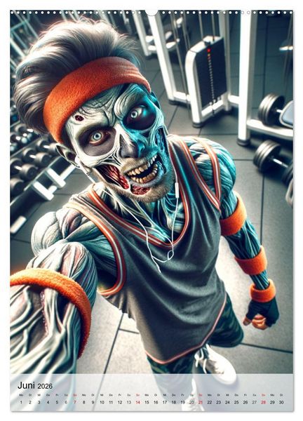 Produktbild: Zombie Selfies - Ein humorvoller Blick auf das untote Dasein (Wandkalender 2026 DIN A2 hoch), CALVENDO Monatskalender