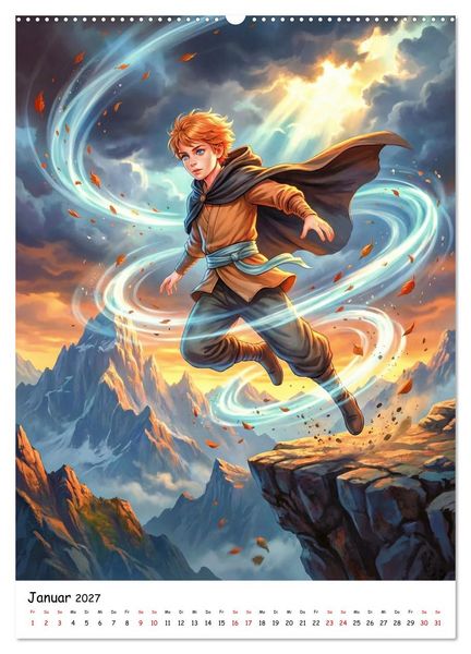Produktbild: Hero Boys - Junge Helden mit m&auml;chtigen Kr&auml;ften (hochwertiger Premium Wandkalender 2027 DIN A2 hoch), Kunstdruck in Hochglanz