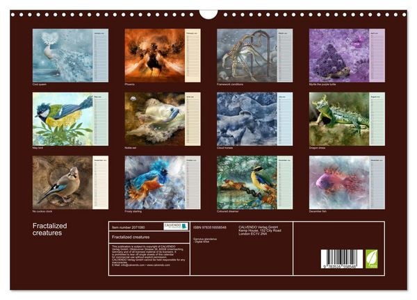 Produktbild: Fractalized creatures (Wall Calendar 2026 DIN A3 landscape), CALVENDO 12 Month Wall Calendar