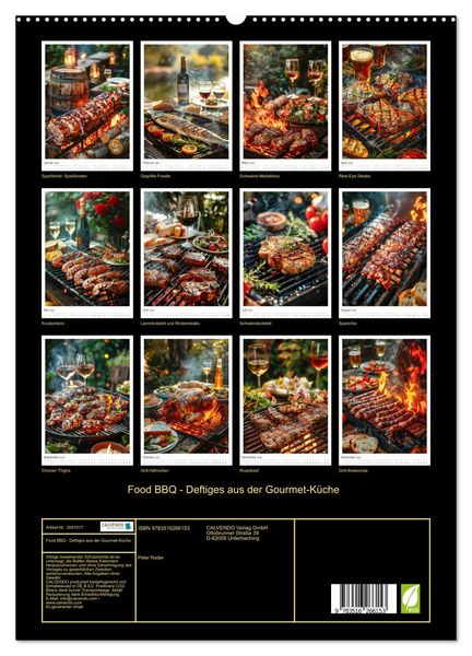 Produktbild: Food BBQ - Deftiges aus der Gourmet-K&uuml;che (hochwertiger Premium Wandkalender 2026 DIN A2 hoch), Kunstdruck in Hochglanz