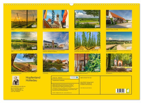 Produktbild: Hopfenland Holledau (Wandkalender 2026 DIN A2 quer), CALVENDO Monatskalender